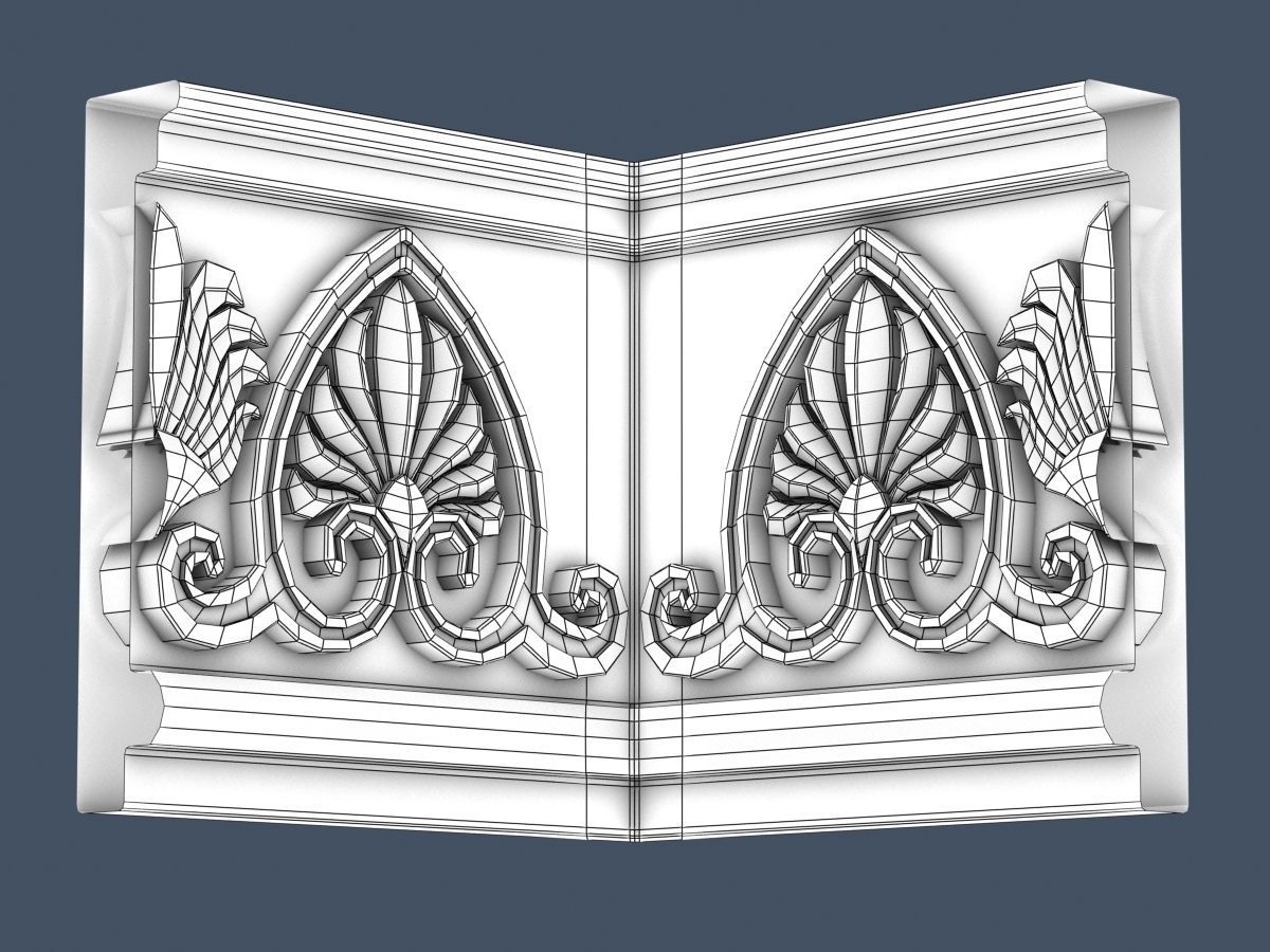 Frieze decorative crown moulding 3D model_5