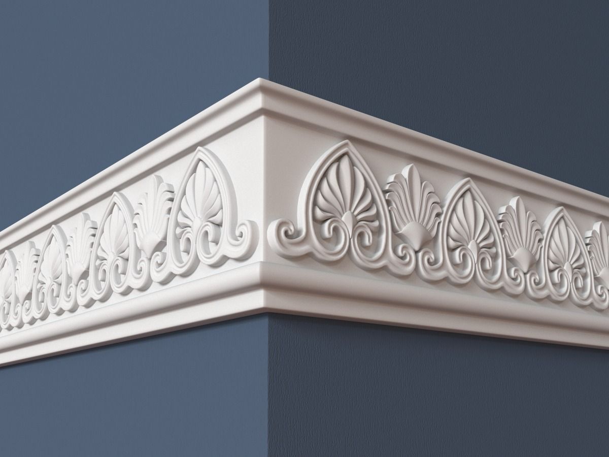 Frieze decorative crown moulding 3D model_0