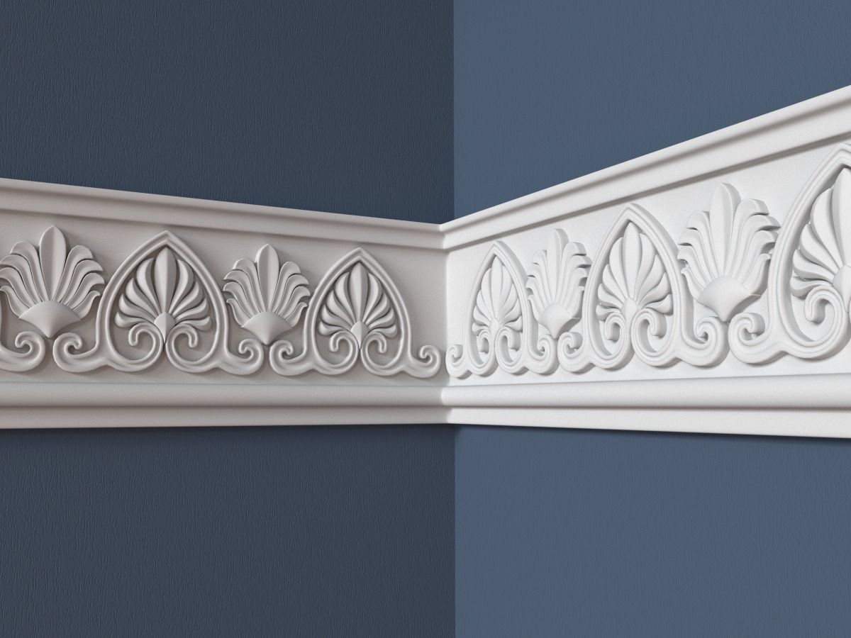 Frieze decorative crown moulding 3D model_2