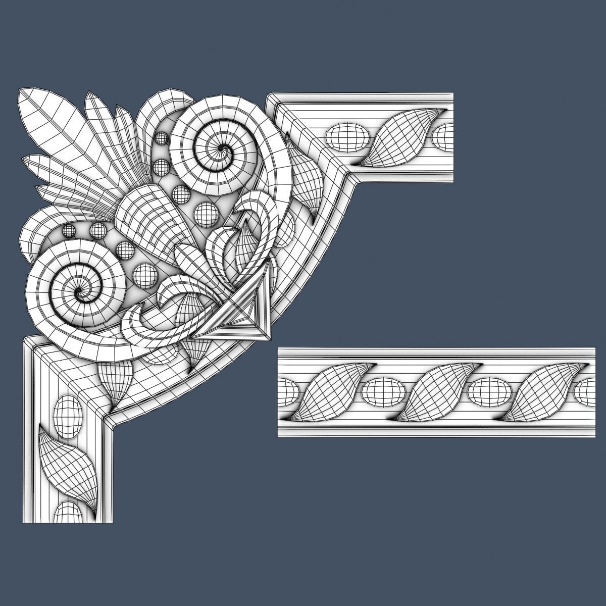 10 Molding Corners Collection  3D model_16