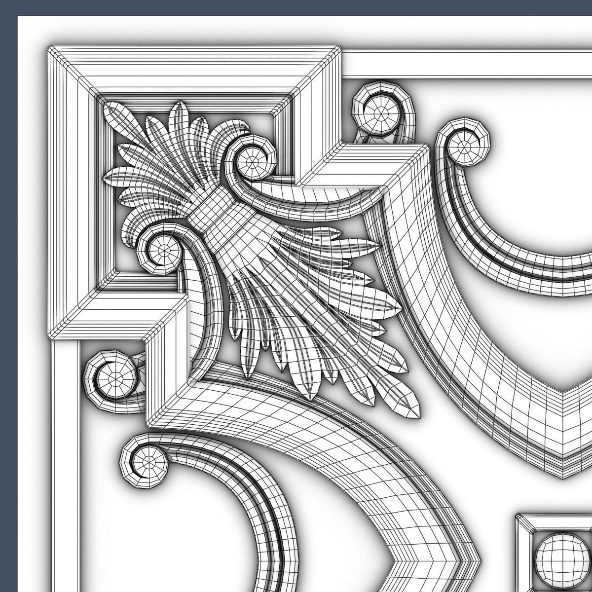 Decorative Ceiling Tile 3D model_4