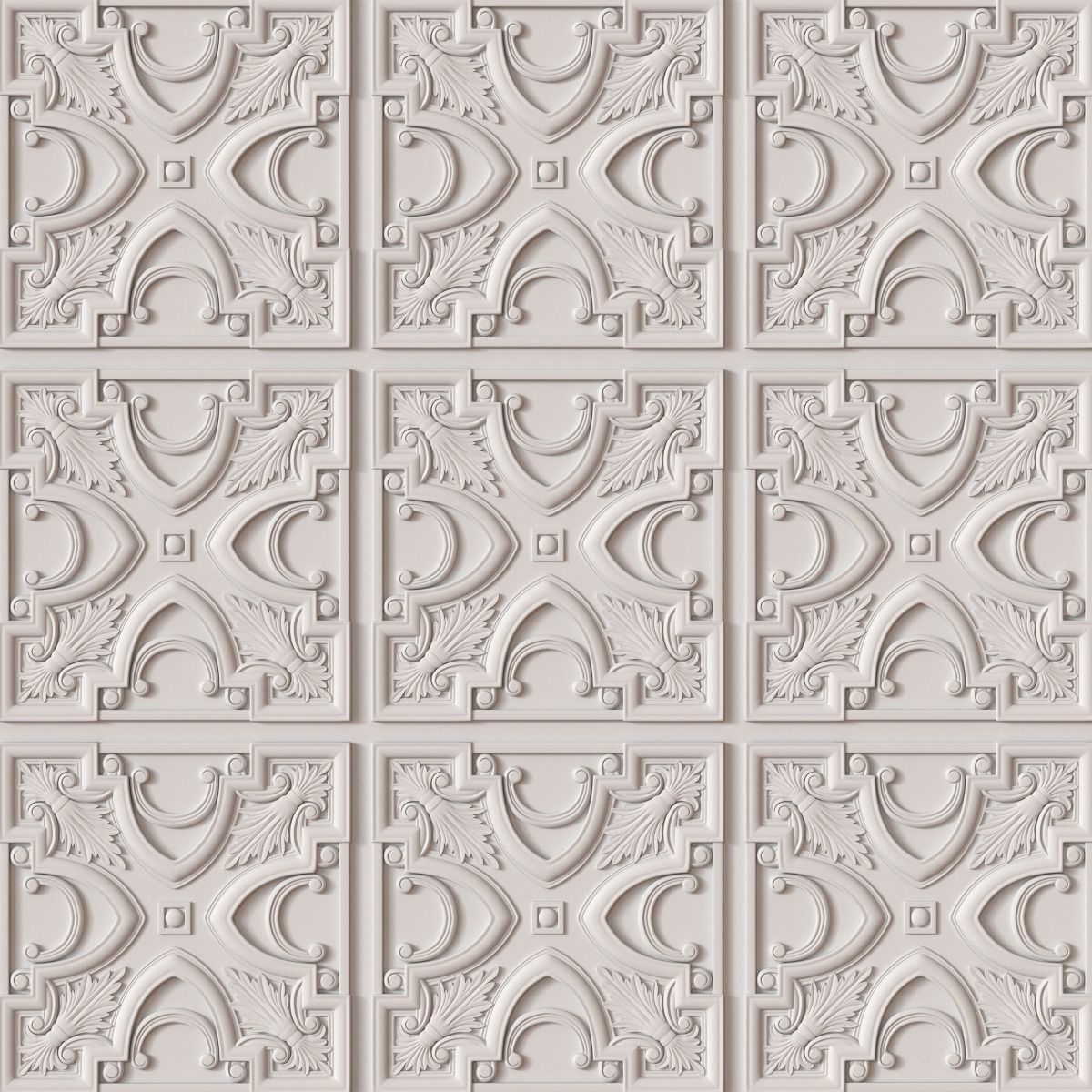 Decorative Ceiling Tile 3D model_2