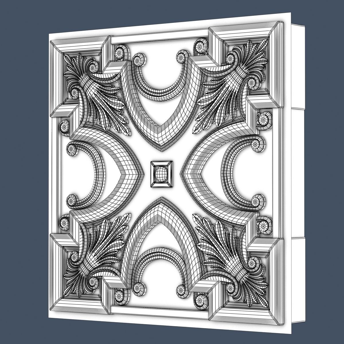 Decorative Ceiling Tile 3D model_5