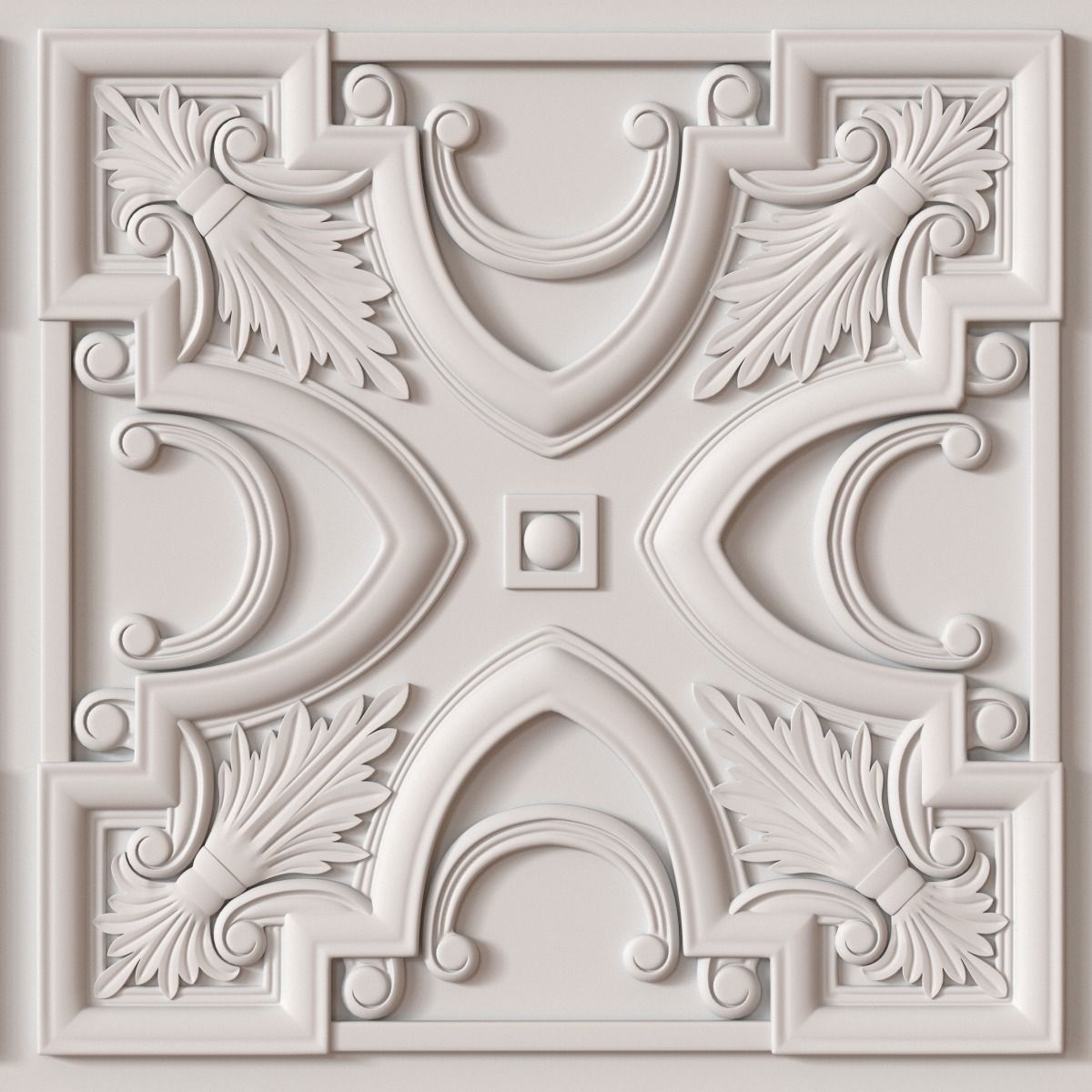 Decorative Ceiling Tile 3D model_0
