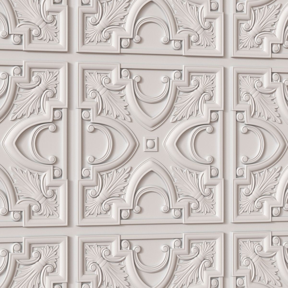 Decorative Ceiling Tile 3D model_1