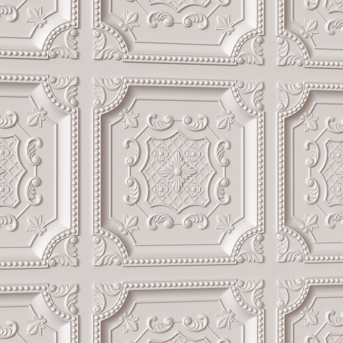 Decorative Ceiling Tile 3D model_1