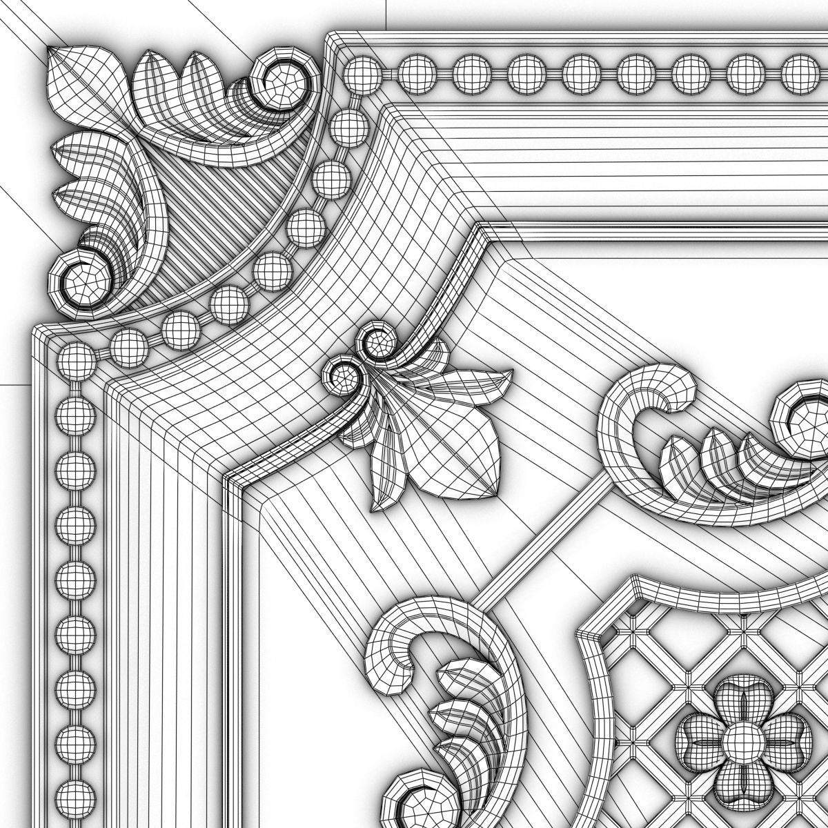 Decorative Ceiling Tile 3D model_4