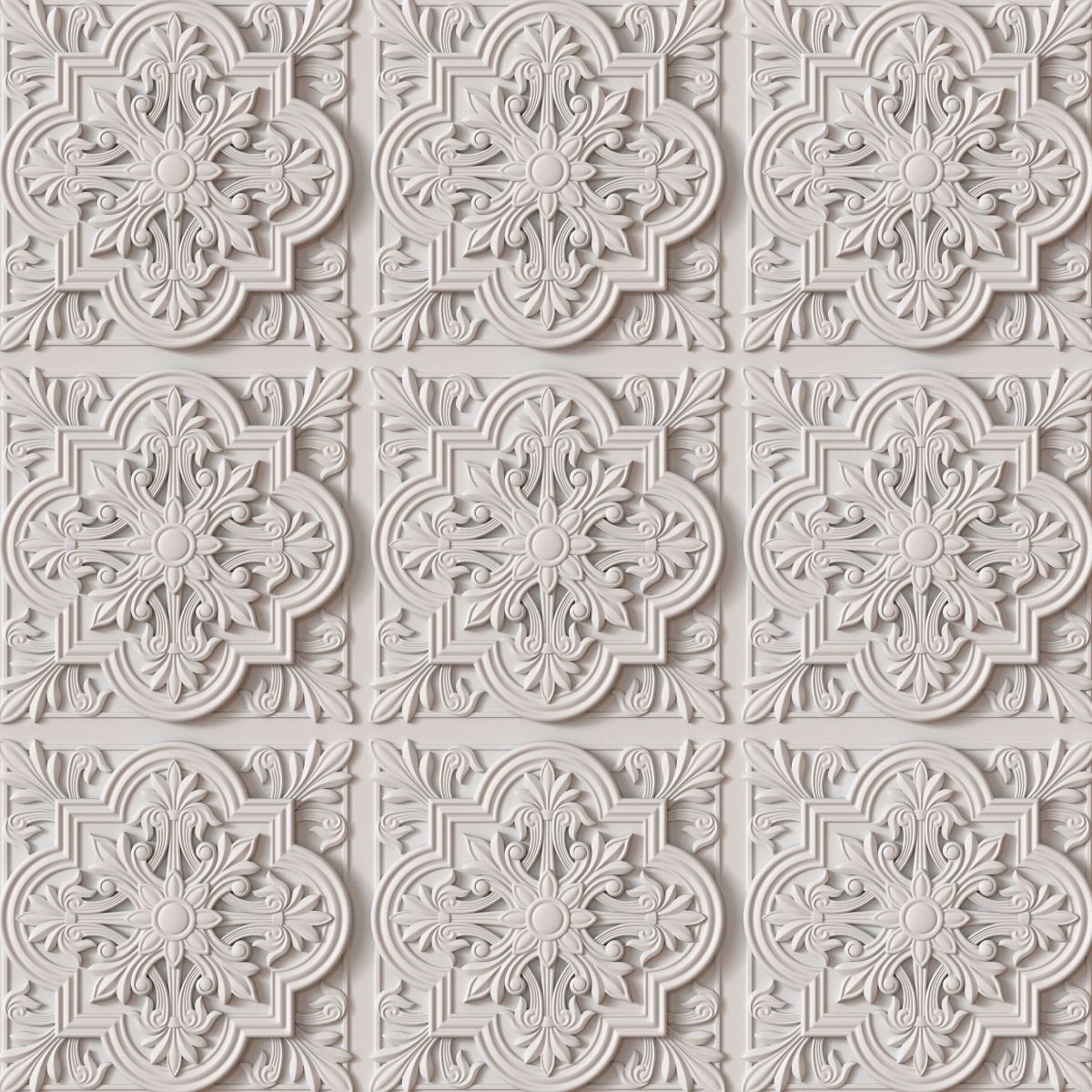 Decorative Ceiling Tile 3D model_2
