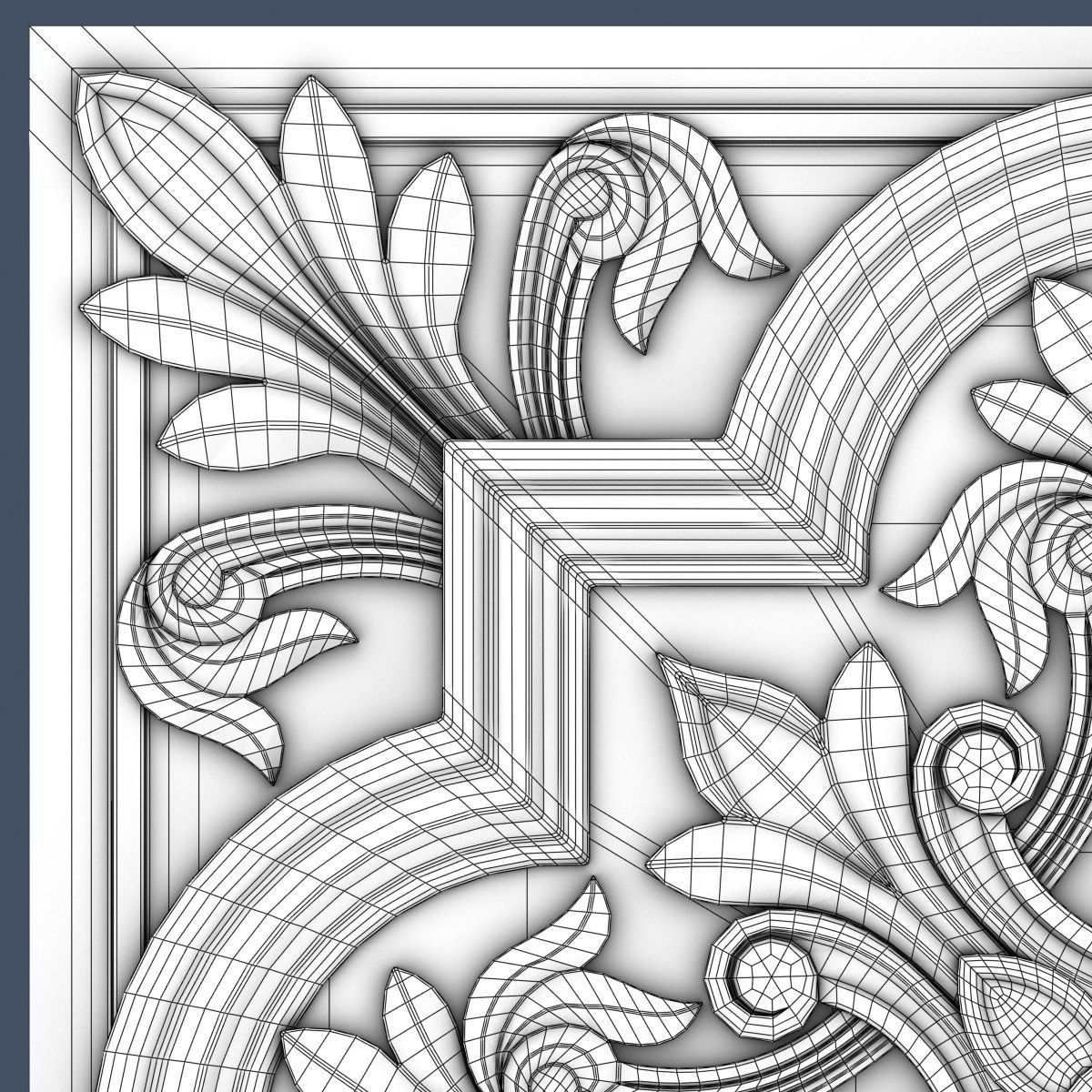 Decorative Ceiling Tile 3D model_4