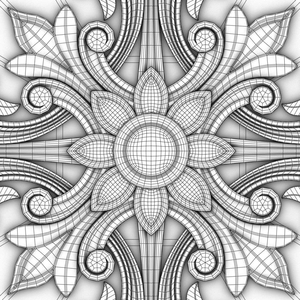 Decorative Ceiling Tile 3D model_5