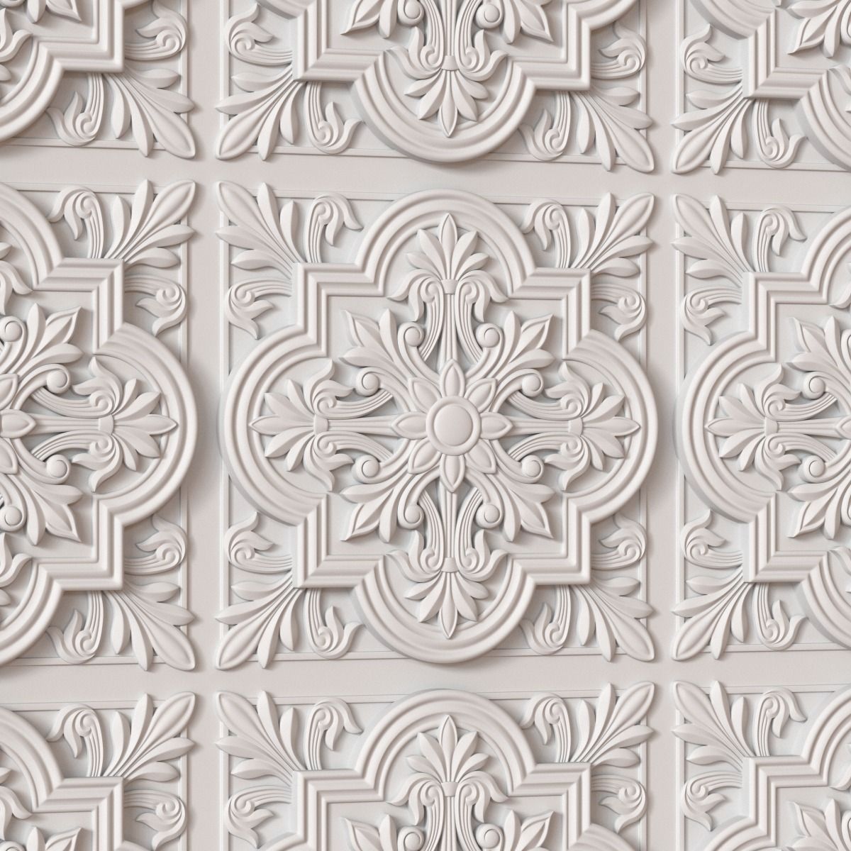 Decorative Ceiling Tile 3D model_1