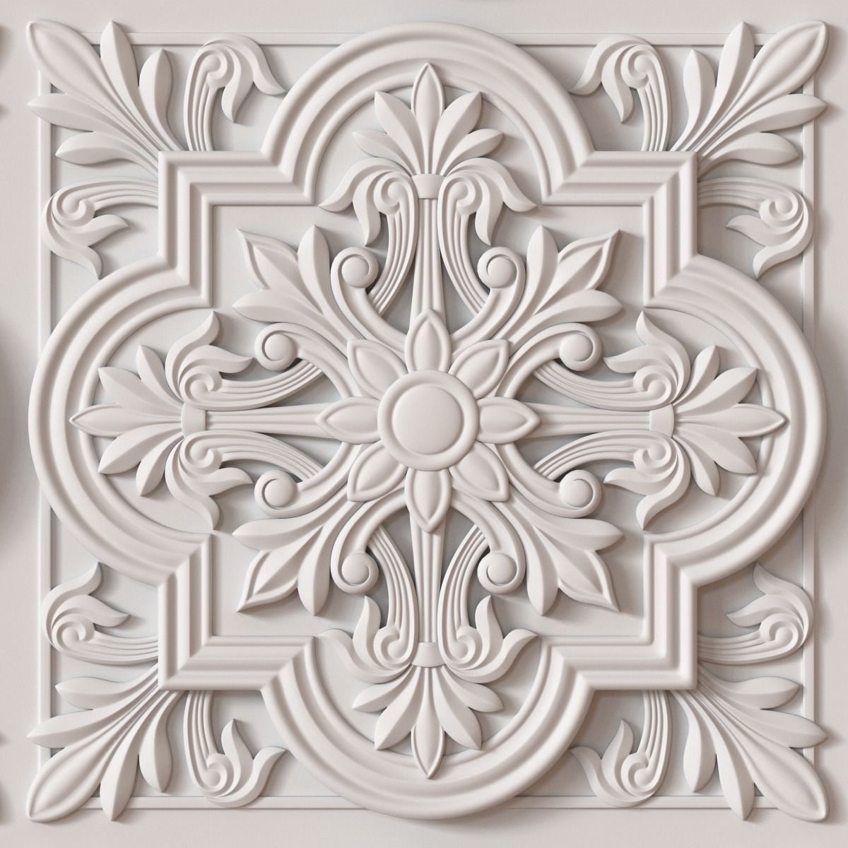 Decorative Ceiling Tile 3D model_0