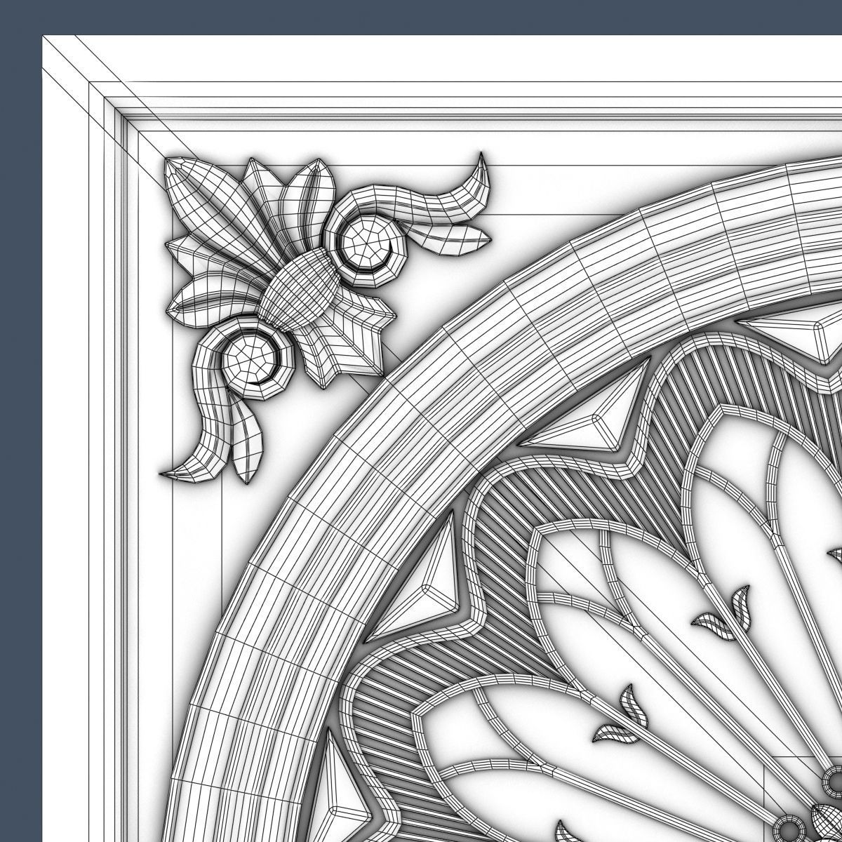 Decorative Ceiling Tile 3D model_4