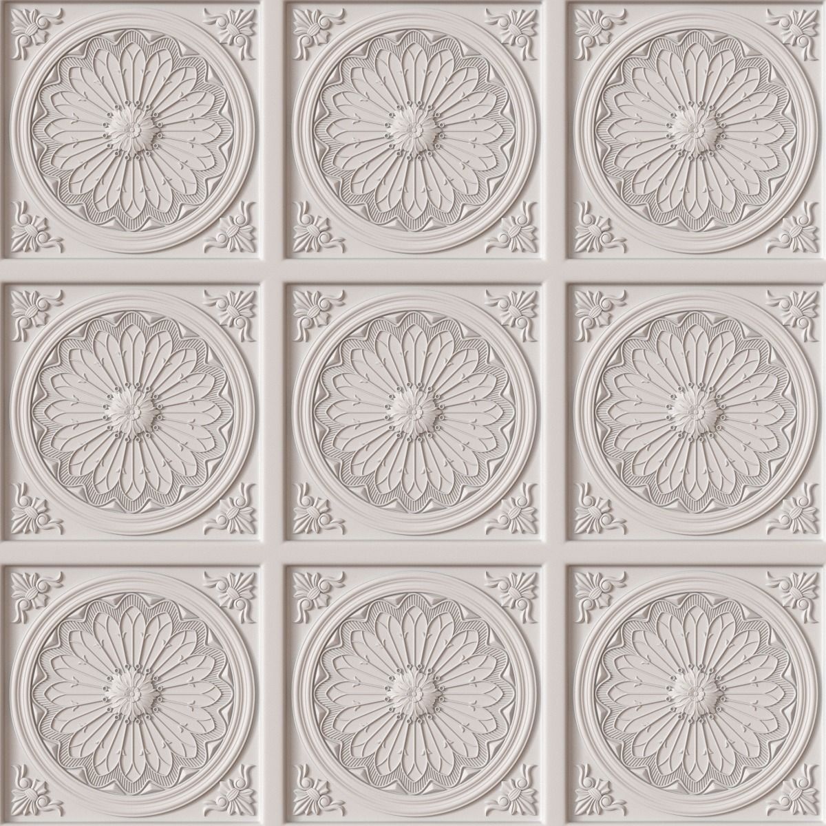 Decorative Ceiling Tile 3D model_2