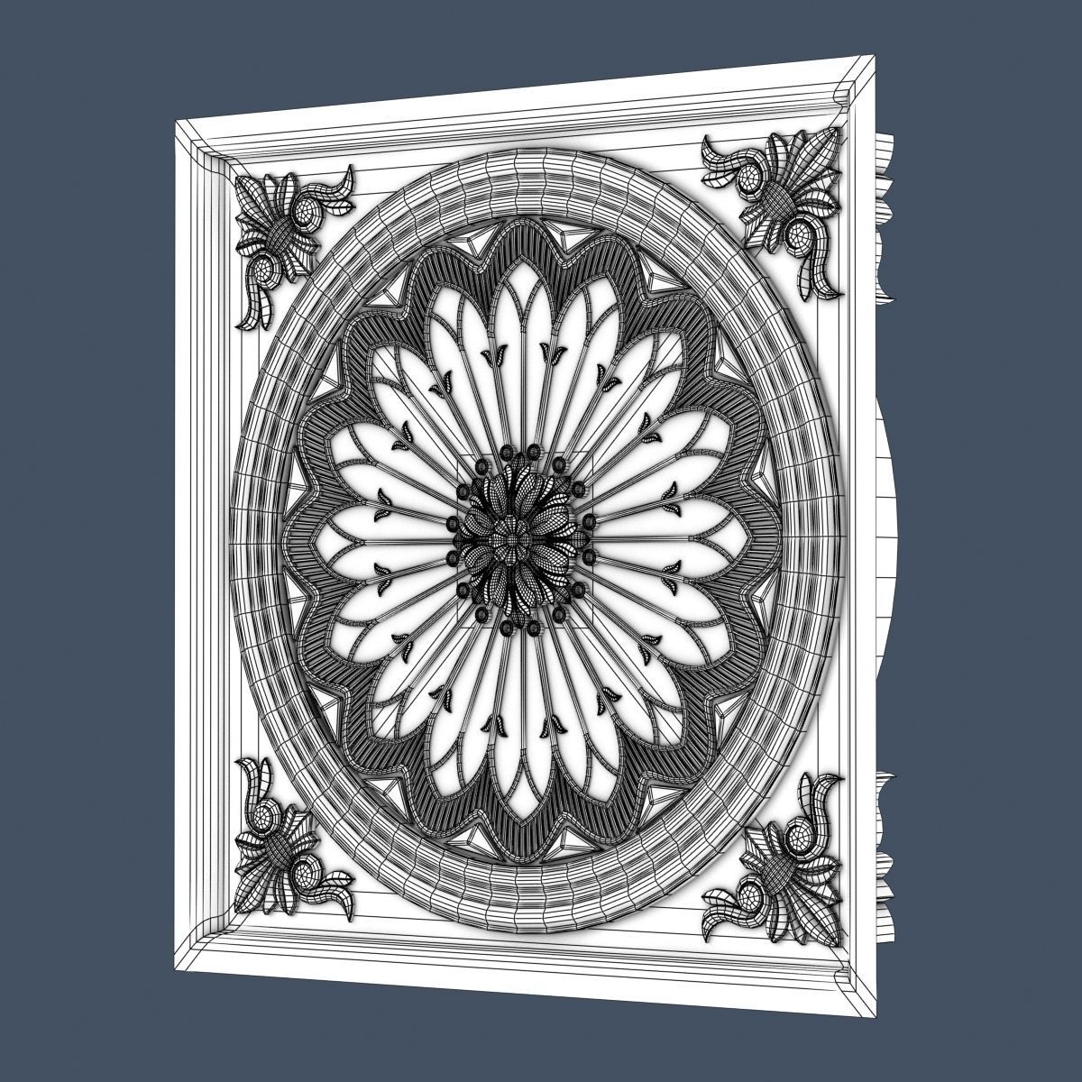 Decorative Ceiling Tile 3D model_6