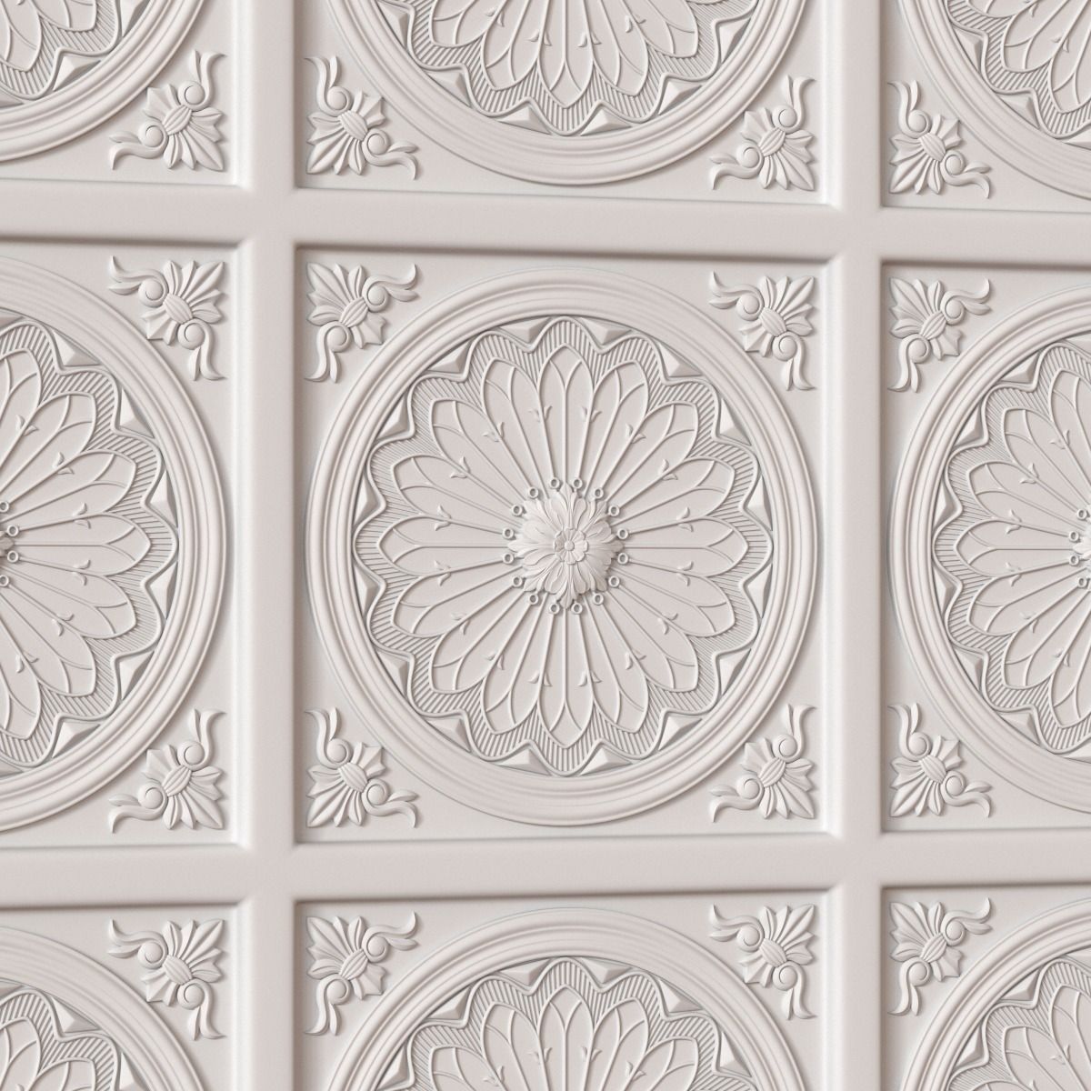 Decorative Ceiling Tile 3D model_1