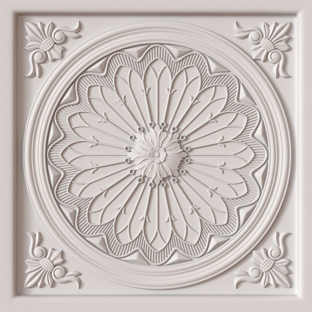 Decorative Ceiling Tile 3D model_0