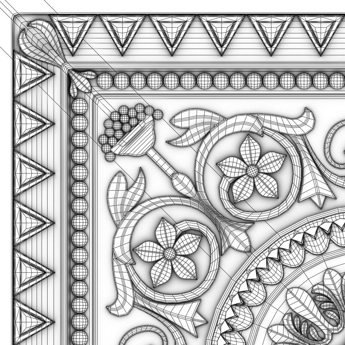 Decorative Ceiling Tile 3D model_4