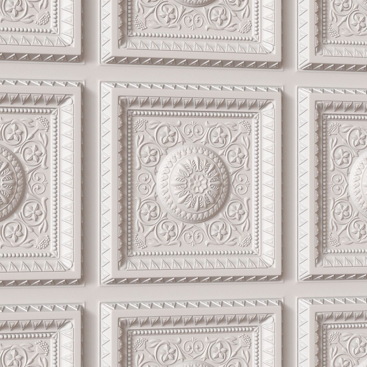 Decorative Ceiling Tile 3D model_1