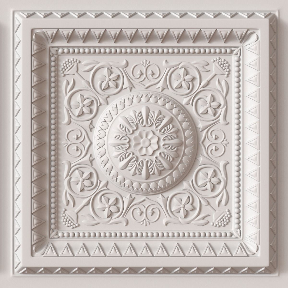 Decorative Ceiling Tile 3D model_0