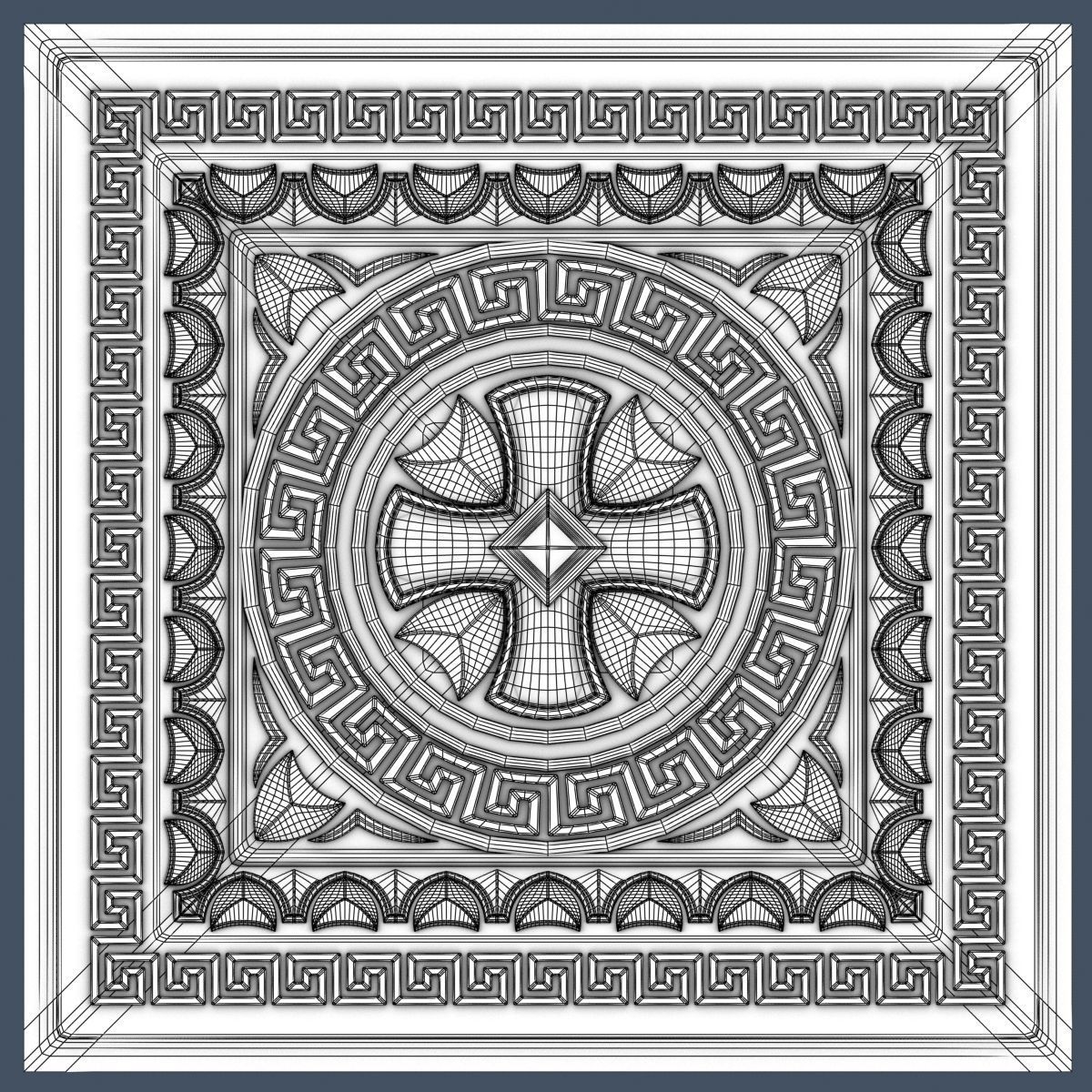 10 Decorative Ceiling Tile Collection 3D model_20