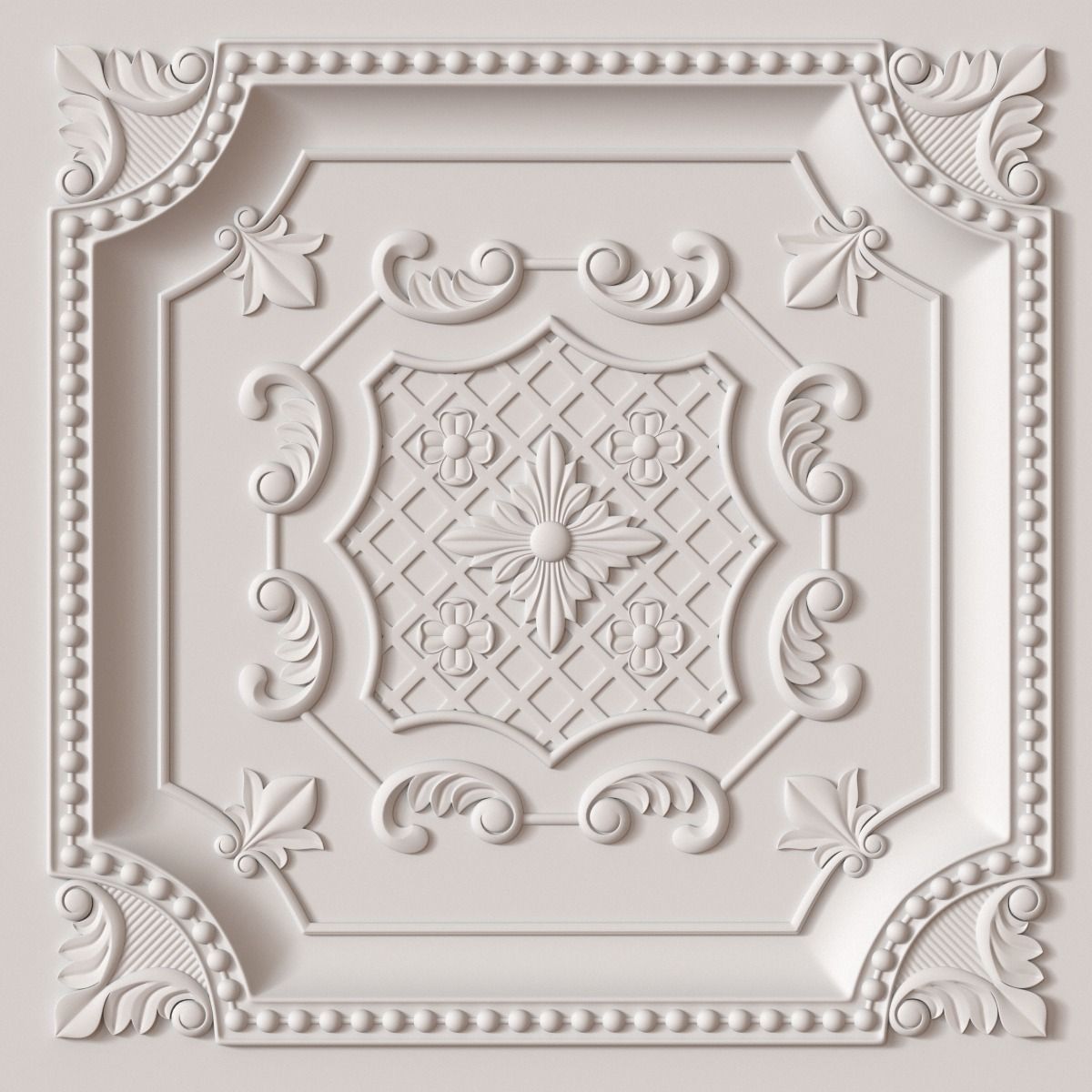 10 Decorative Ceiling Tile Collection 3D model_5