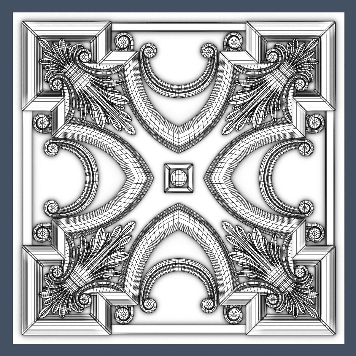 10 Decorative Ceiling Tile Collection 3D model_11