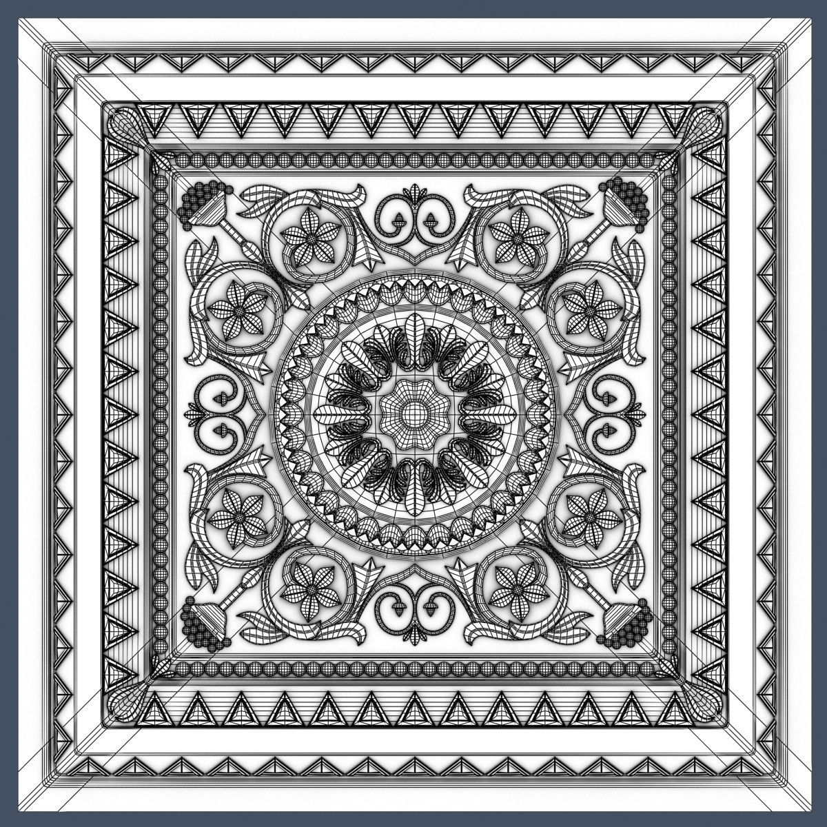 10 Decorative Ceiling Tile Collection 3D model_18