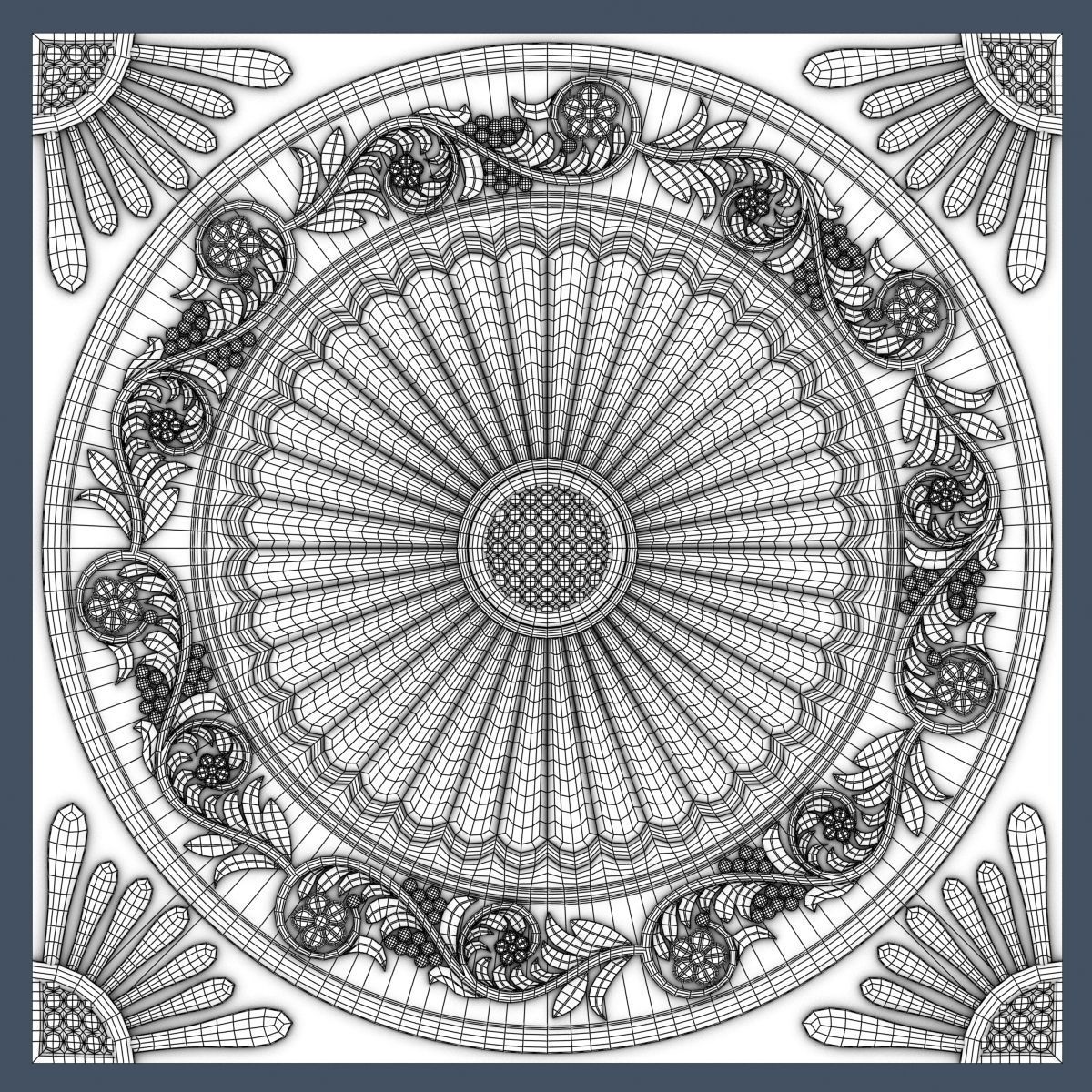 10 Decorative Ceiling Tile Collection 3D model_15