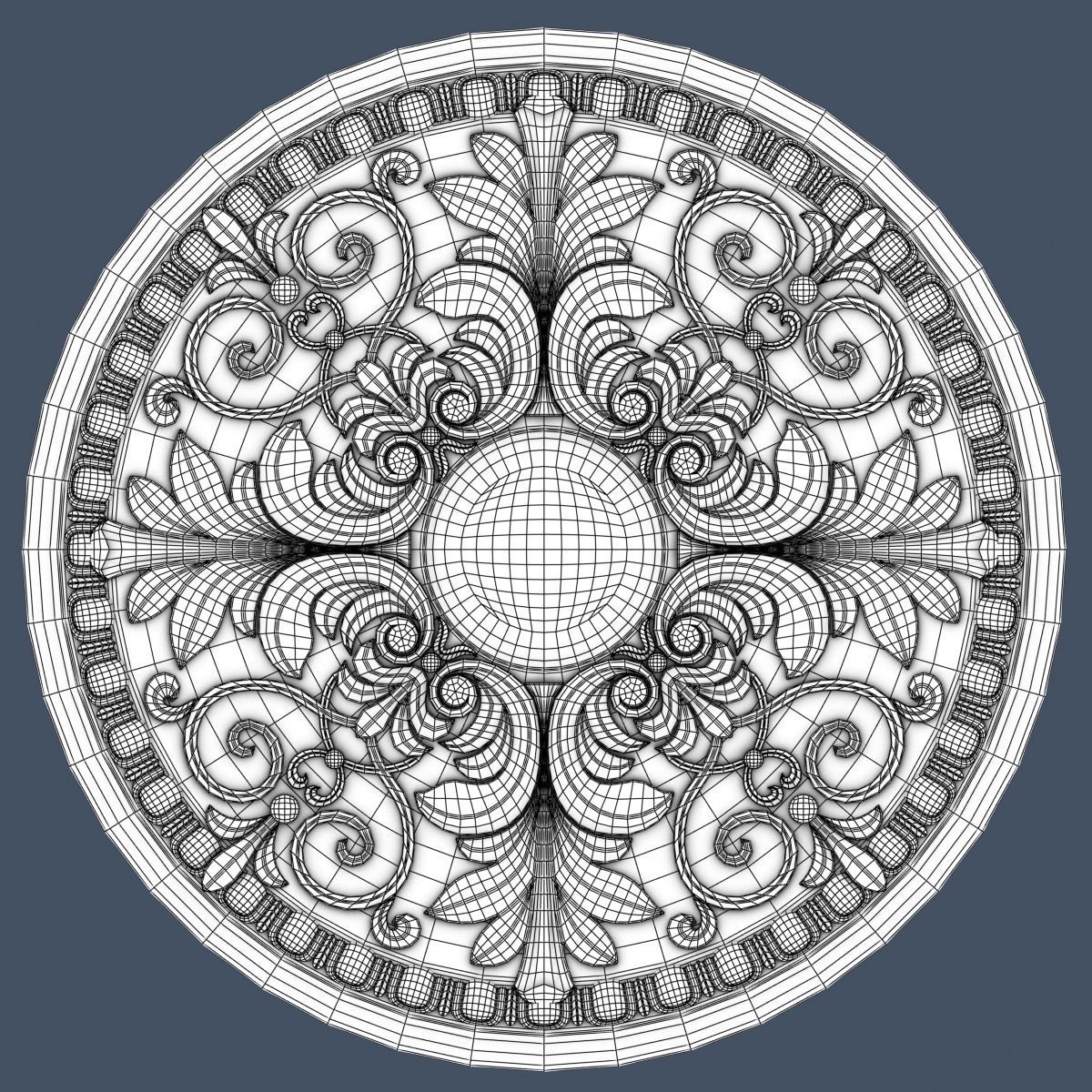 Ceiling Medallion 3D model_3