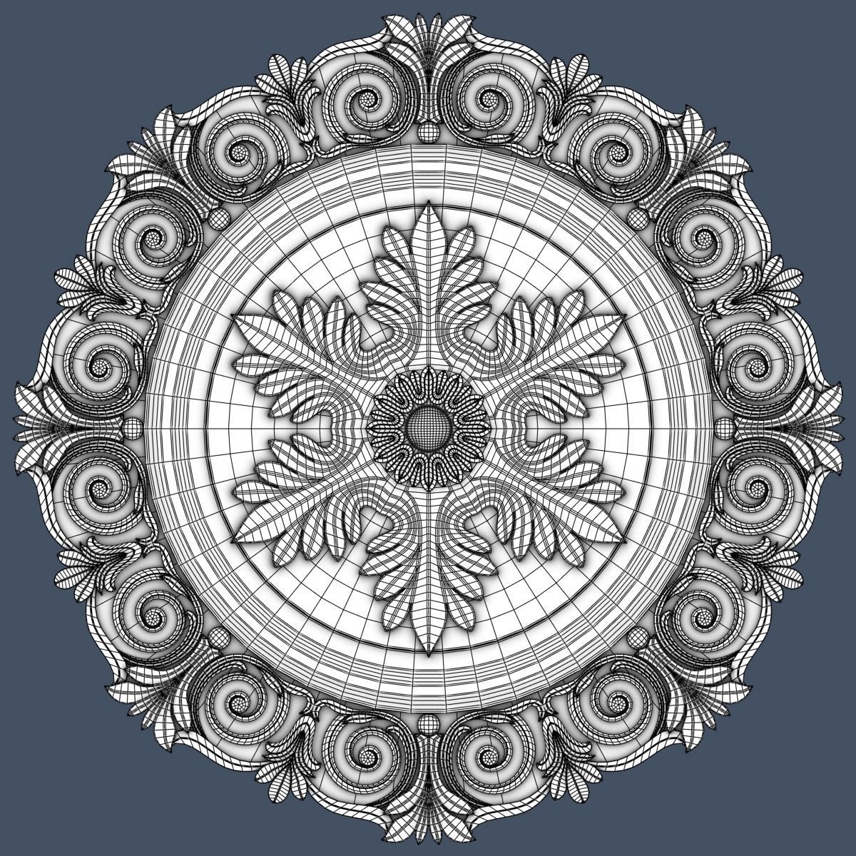 Ceiling Medallion 3D model_3