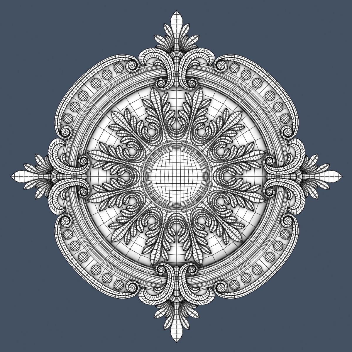10 Ceiling Medallions Collection  3D model_17