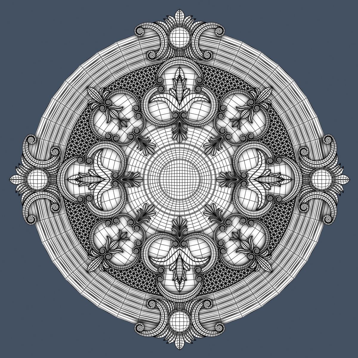 10 Ceiling Medallions Collection  3D model_12