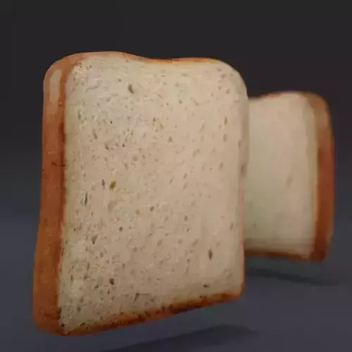 Toast two slices of bread 3D model