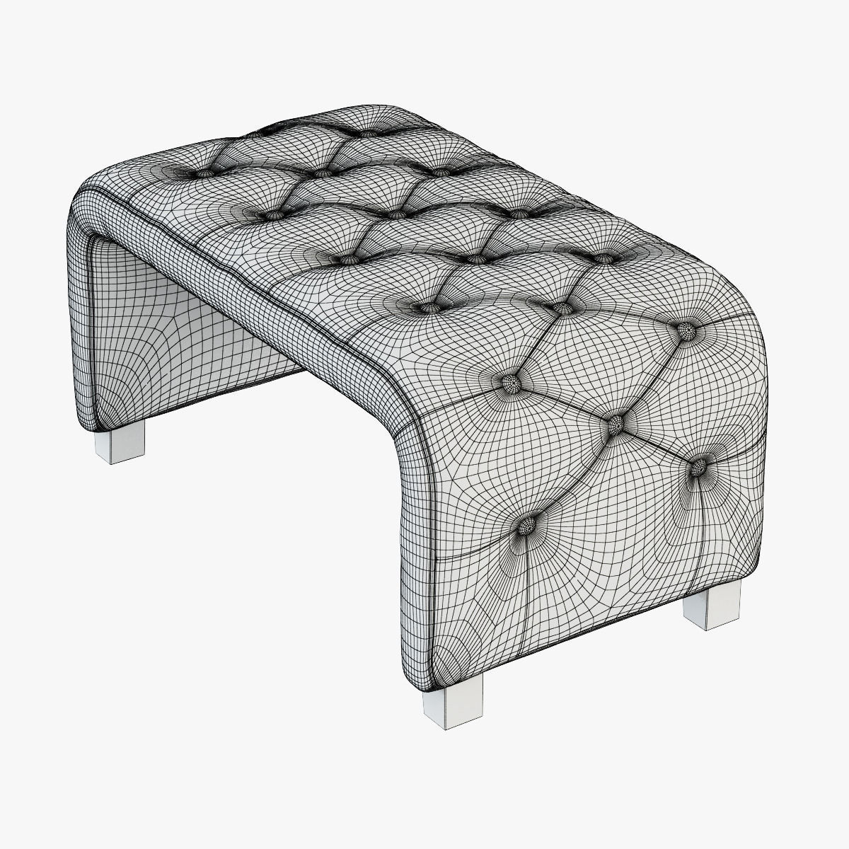 Bench Horseshoe 3D model_3