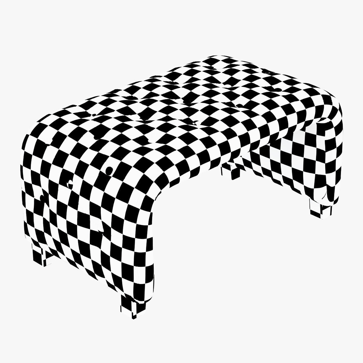 Bench Horseshoe 3D model_4