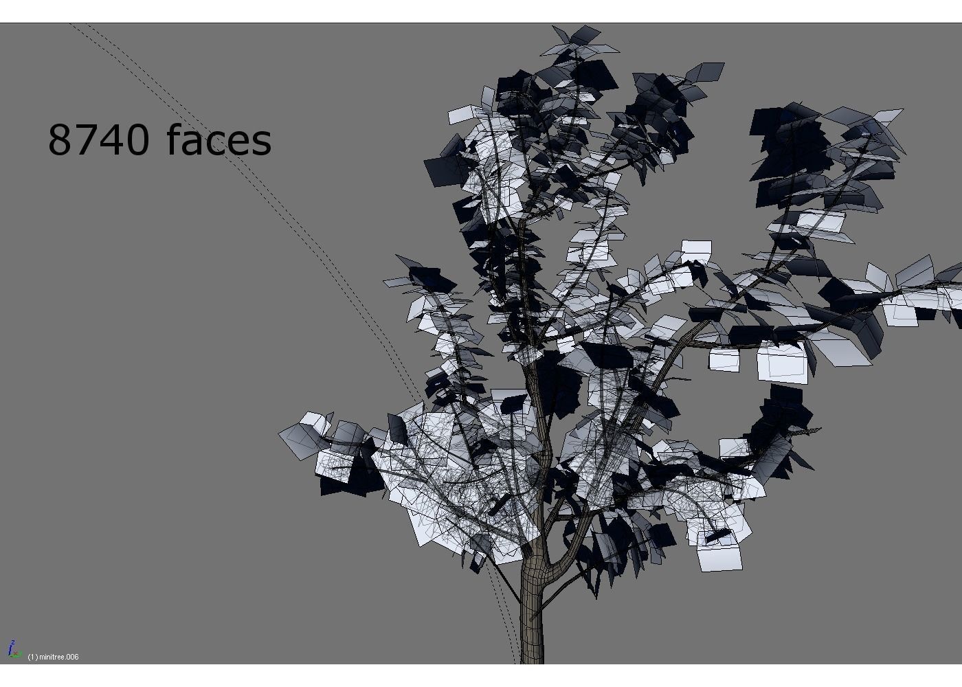 leaf tree Low-poly 3D model_4