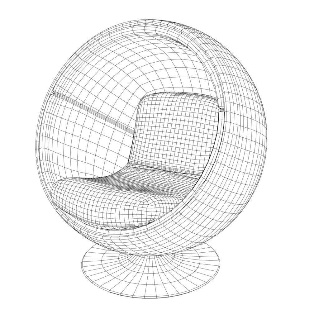 Ball Chair Low-poly 3D model_18