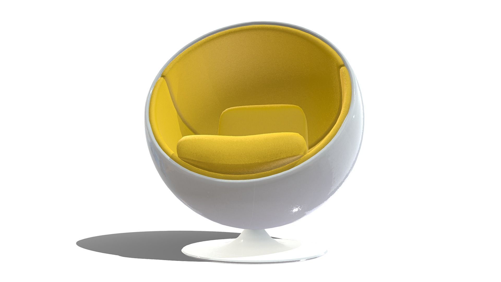 Ball Chair Low-poly 3D model_7