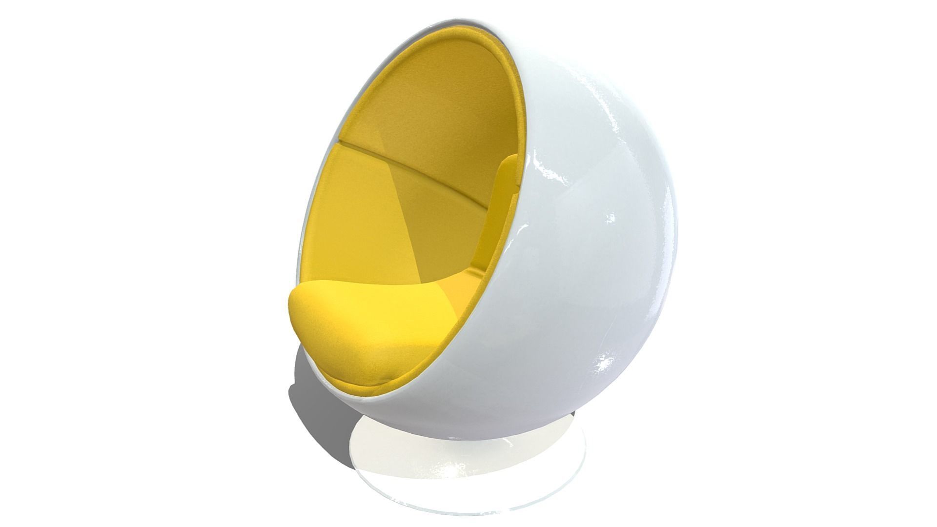 Ball Chair Low-poly 3D model_10