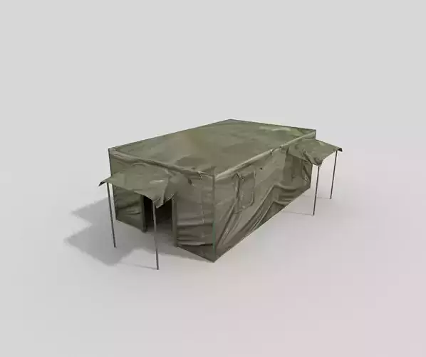 military tent Low-poly 3D model