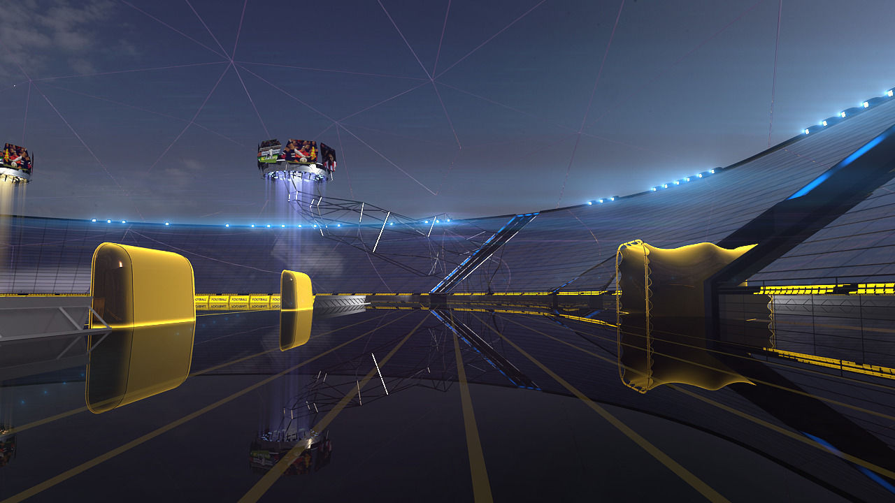 Stadium football futuristic 3d scene 3D model_2