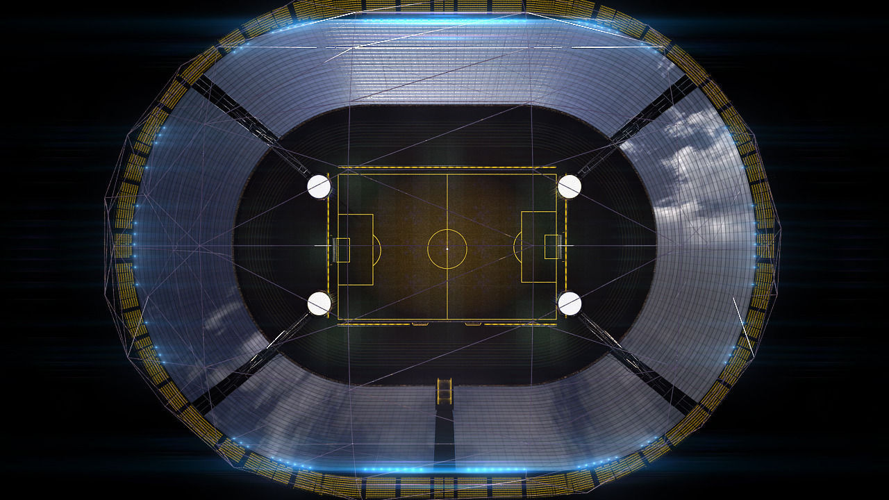 Stadium football futuristic 3d scene 3D model_6
