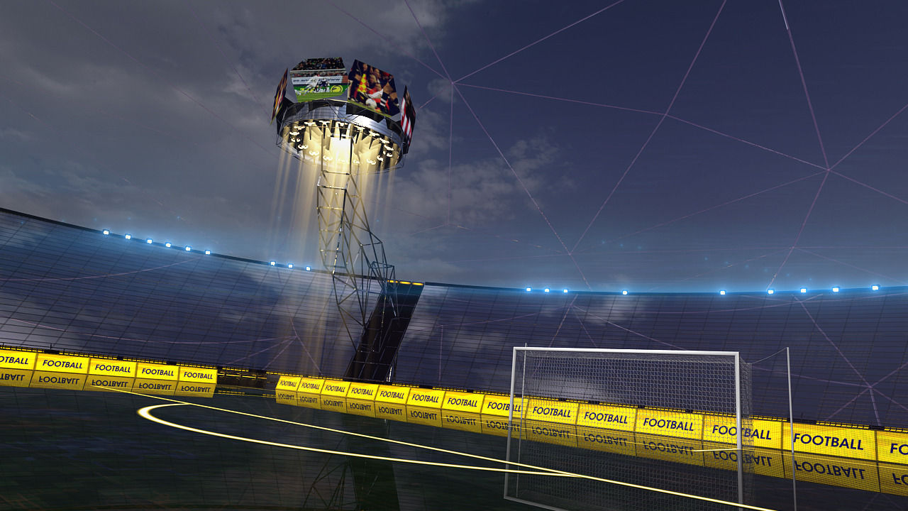 Stadium football futuristic 3d scene 3D model_7