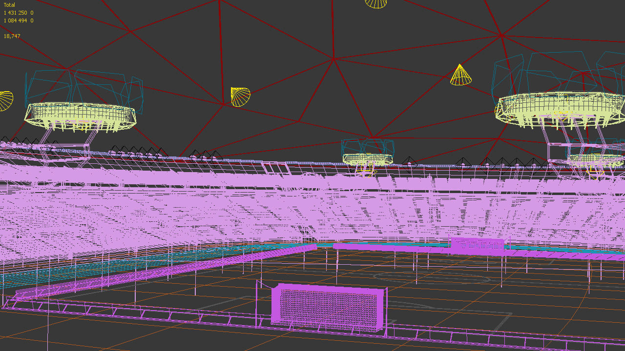 Stadium football futuristic 3d scene 3D model_10