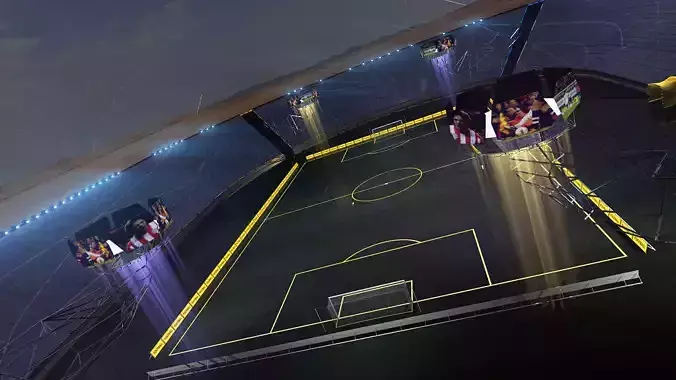 Stadium football futuristic 3d scene 3D model