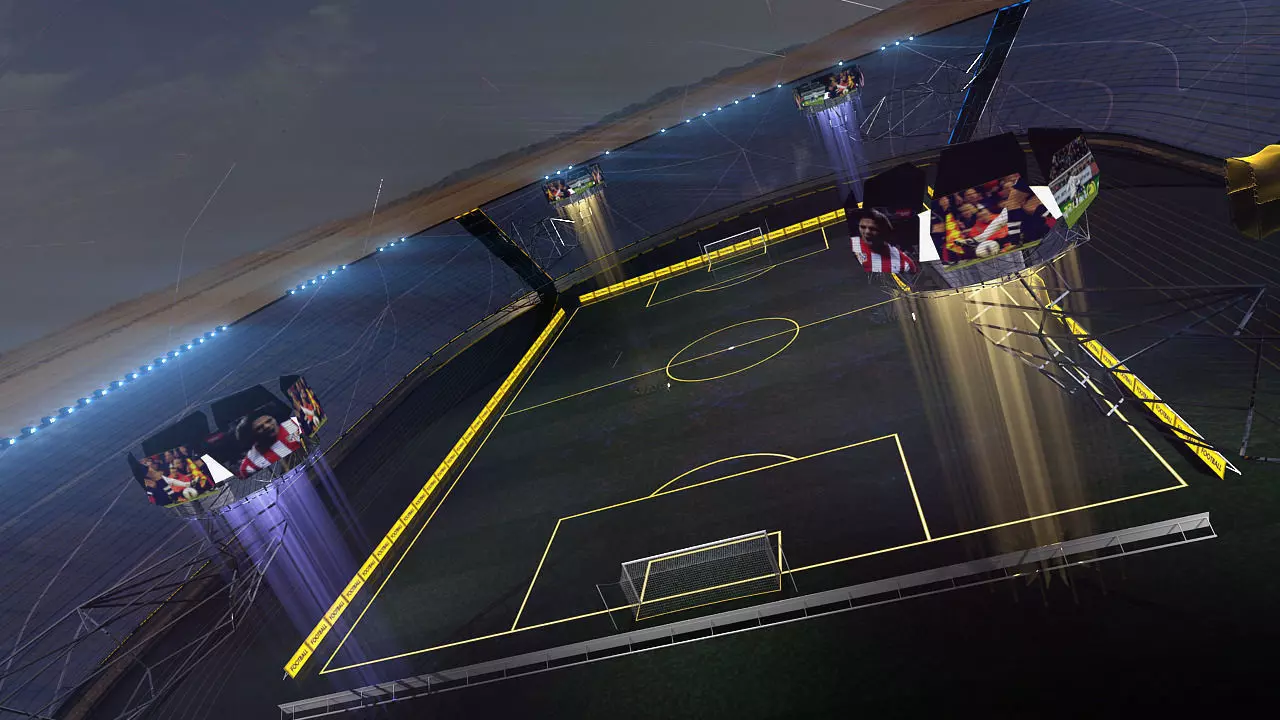 Stadium football futuristic 3d scene 3D model_0