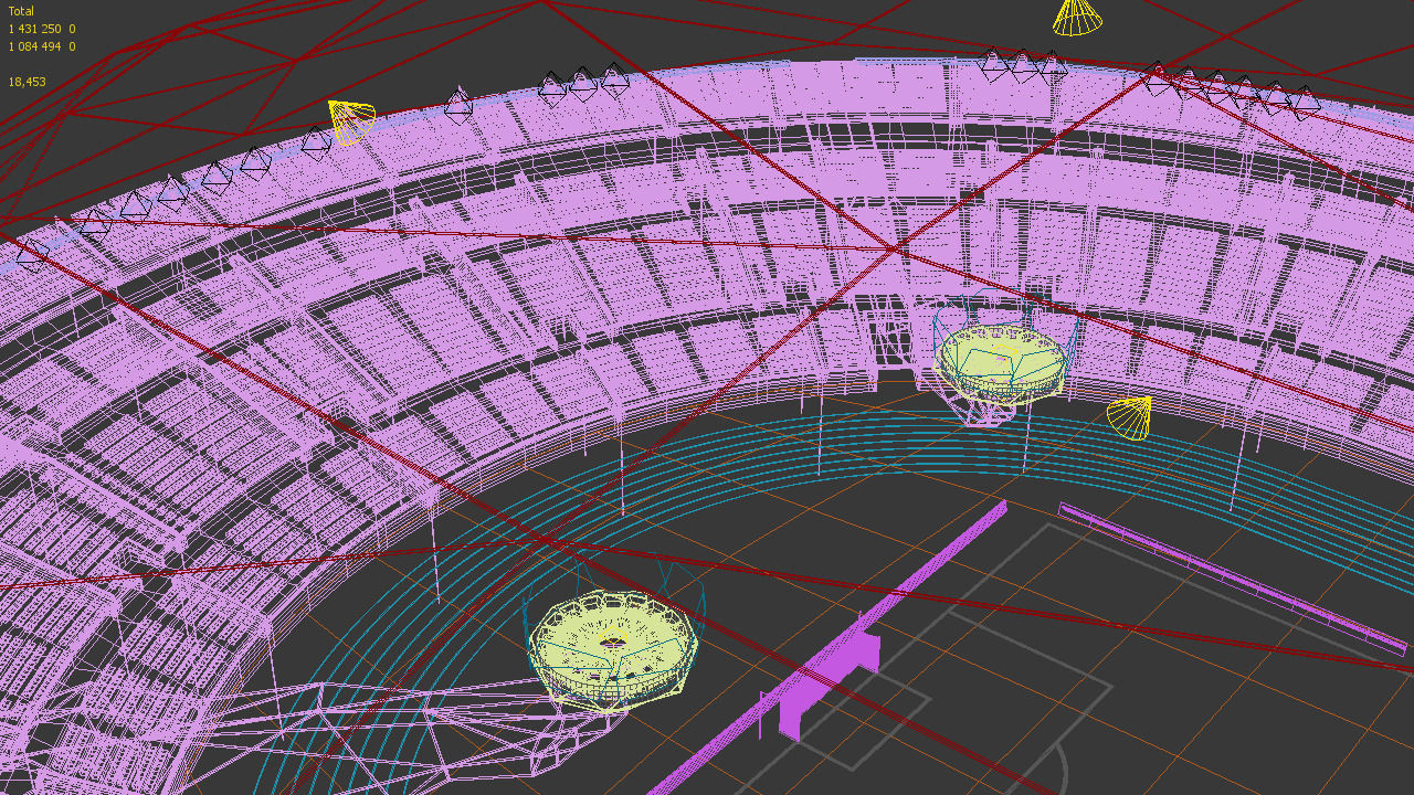 Stadium football futuristic 3d scene 3D model_9