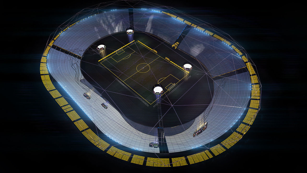 Stadium football futuristic 3d scene 3D model_4