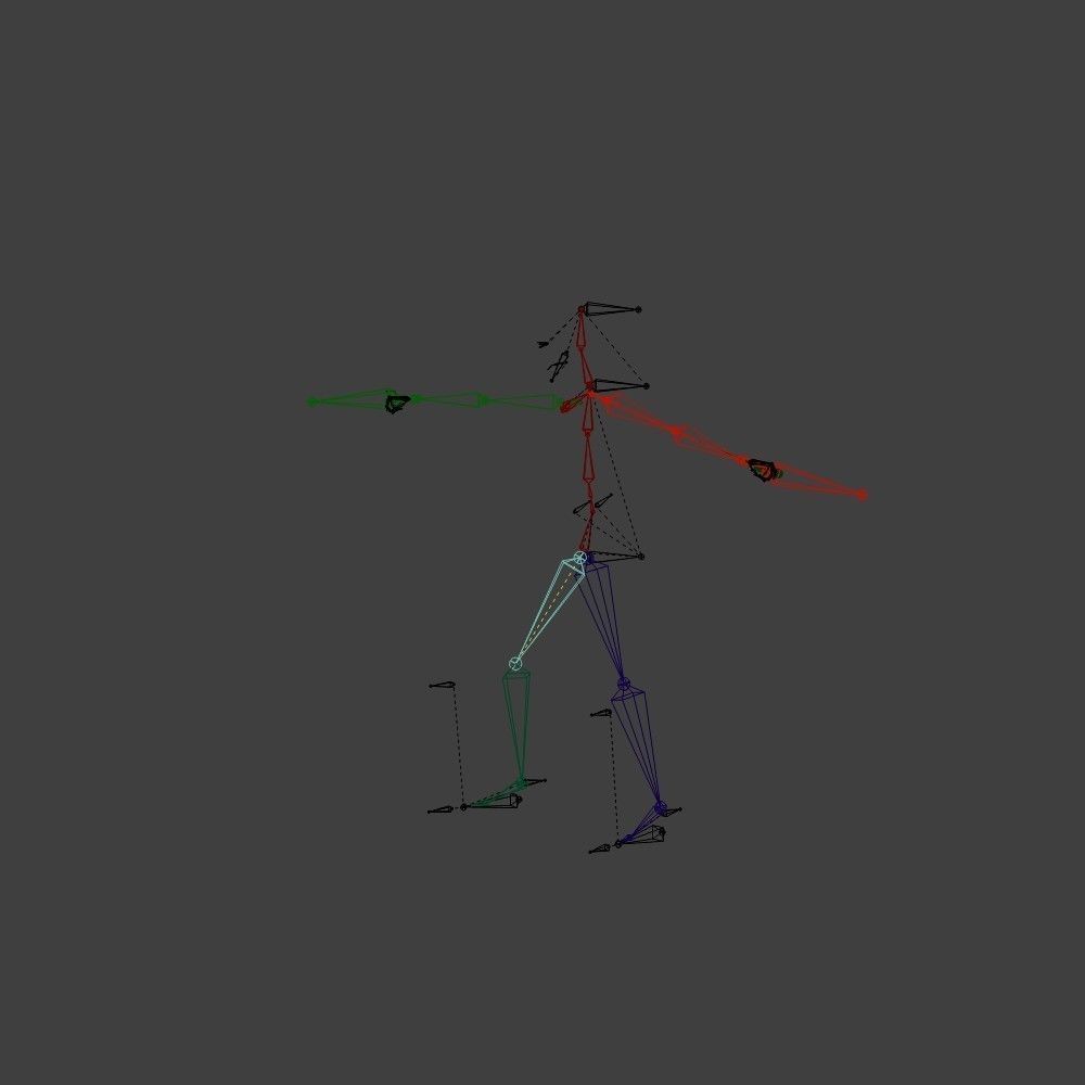 Eskeleton with a fight animation 3D model_1